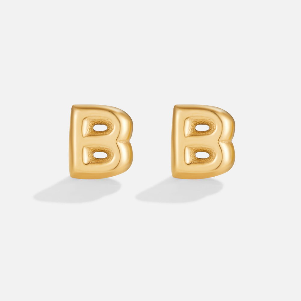 Bubble-Buchstaben Gold-Ohrringe