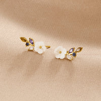 Crystal White Blossom Earrings - Beautiful Earth Boutique