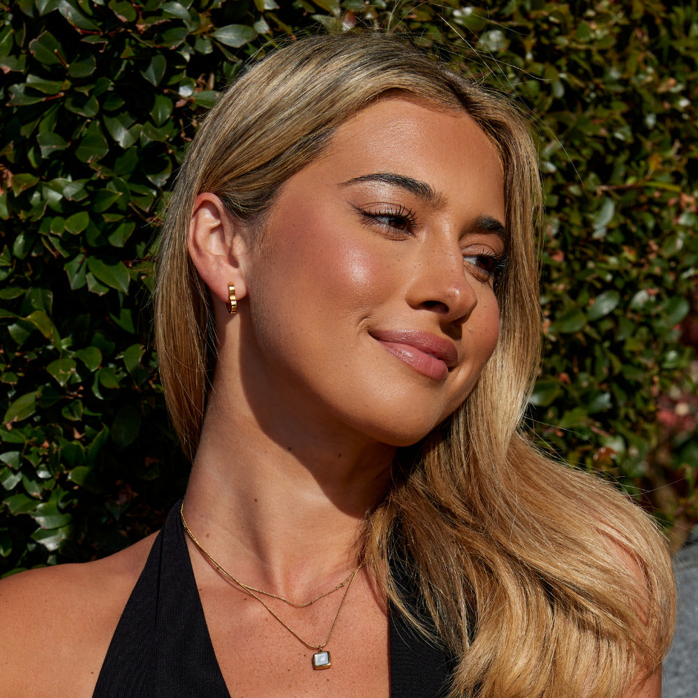 Mary Heart Gold Hoop Earrings - Beautiful Earth Boutique