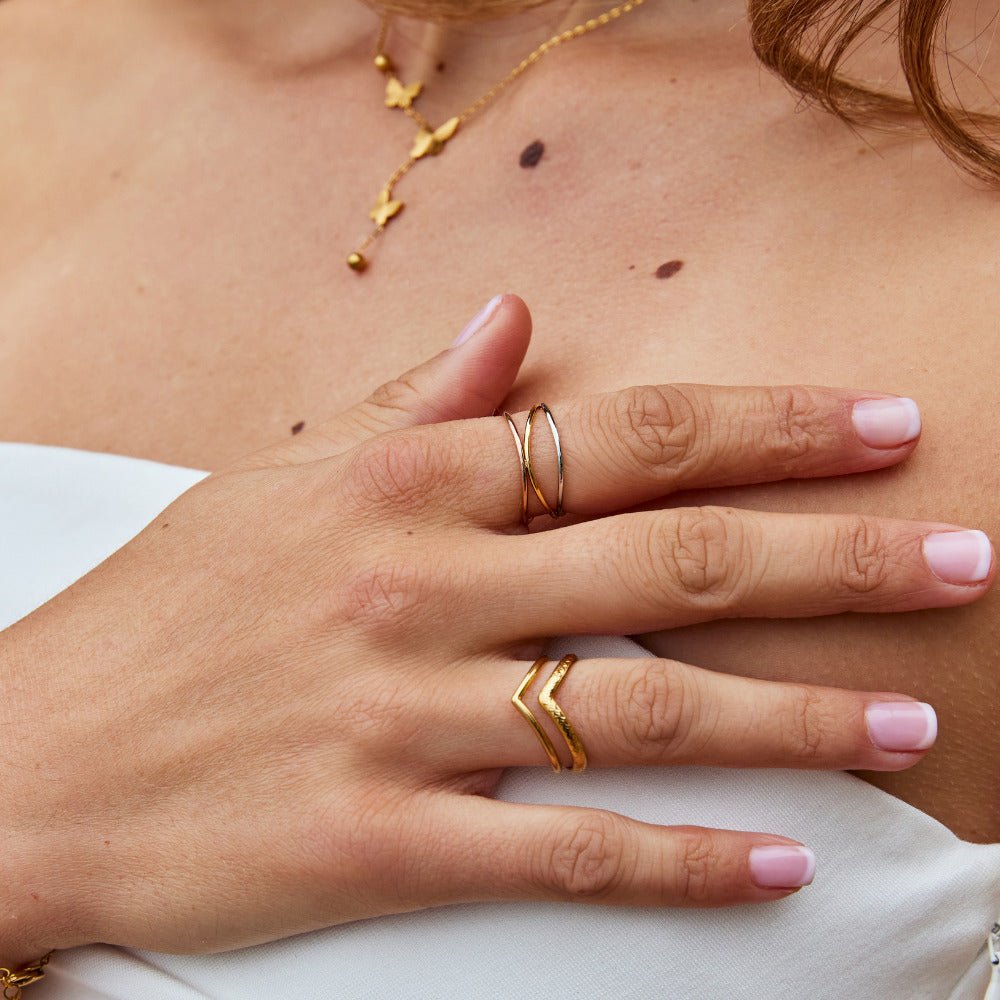 Ayla Three Toned Layered Ring - Beautiful Earth Boutique