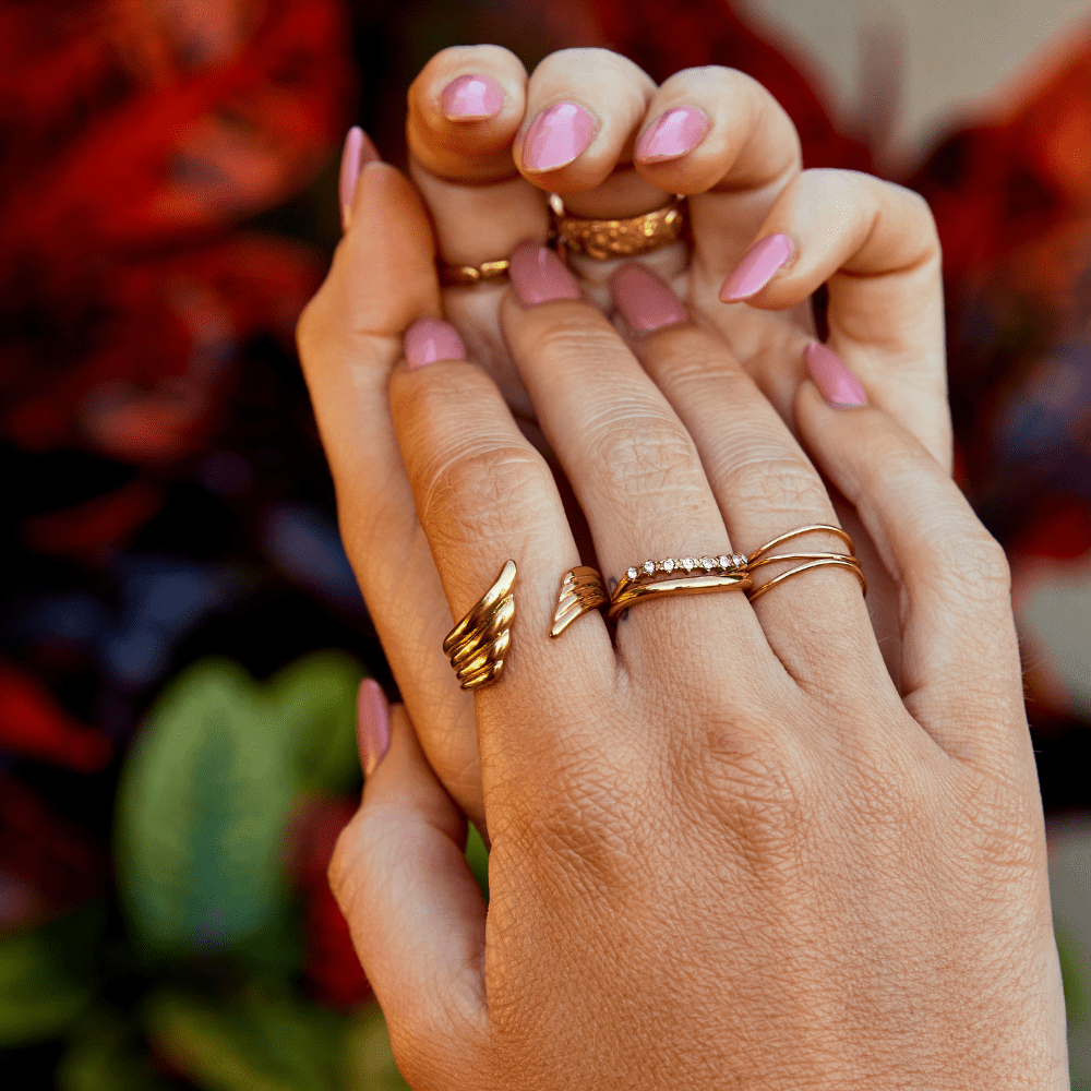 Golden Angel Wing Wrap Ring - Beautiful Earth Boutique