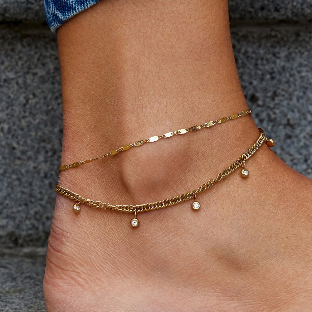 Layered Sabina Gold Anklet - Beautiful Earth Boutique