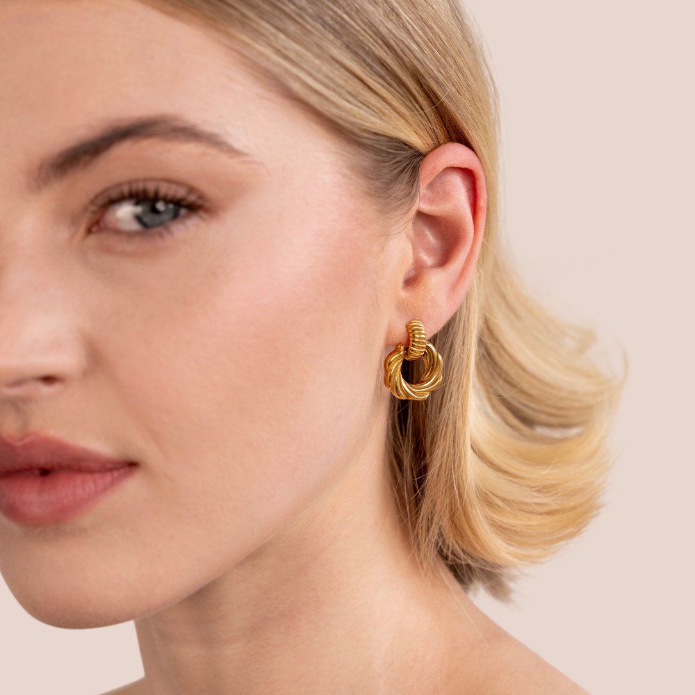 Leah 18K Twisted Hoop Earrings - Beautiful Earth Boutique