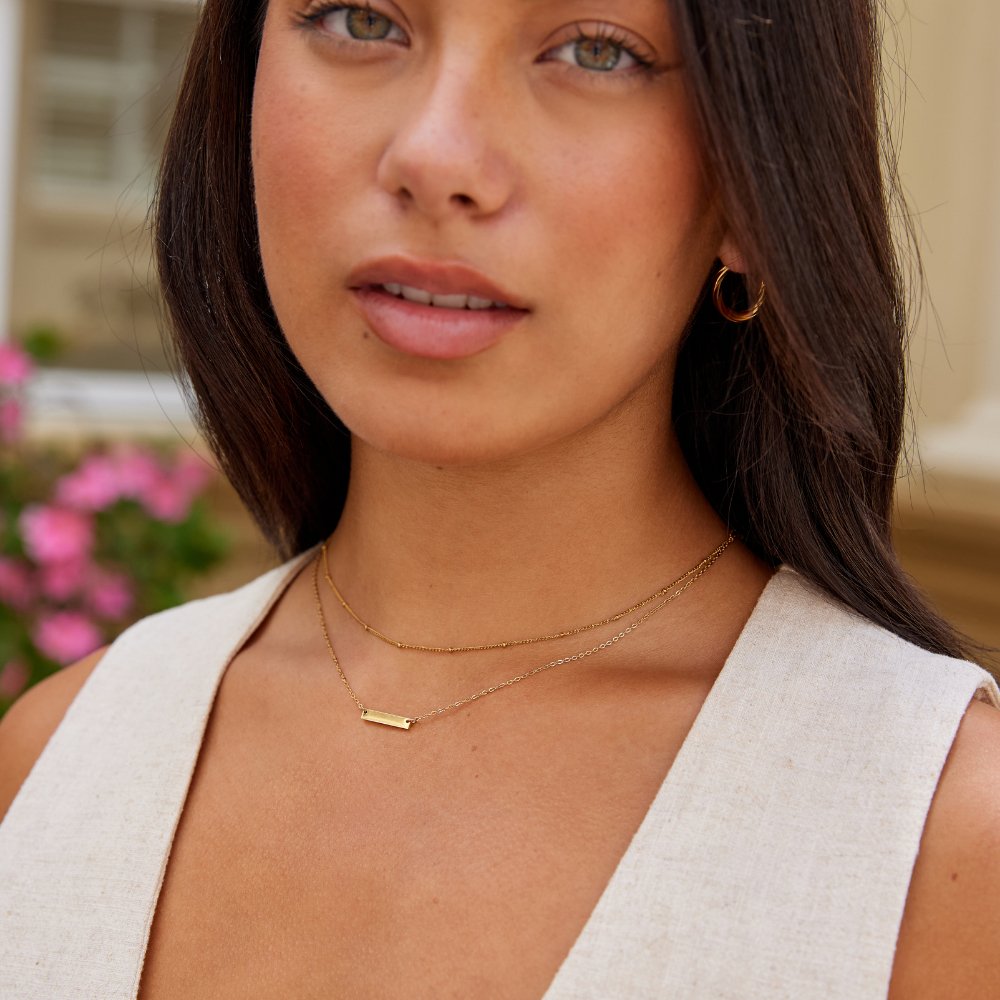 Rina Gold Bar Necklace - Beautiful Earth Boutique