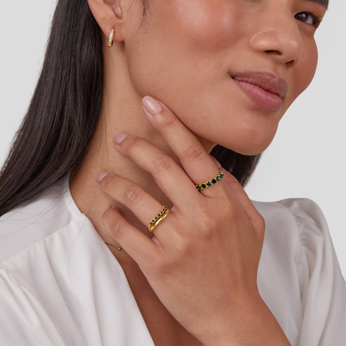 Marissa Emerald Green Layered Ring - Beautiful Earth Boutique