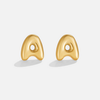 Bubble-Buchstaben Gold-Ohrringe