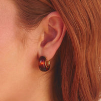 Amber Gold Hoop Earrings