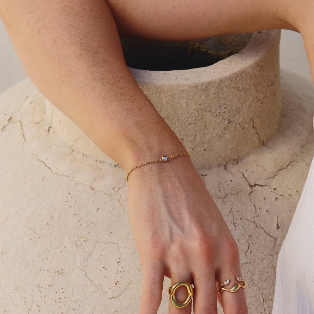 Kristall-Perlenarmband „Aurora“ Gold