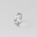 Weißer Sakura-Ring Gold