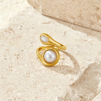 Gold Amara Pearl Wrap Ring