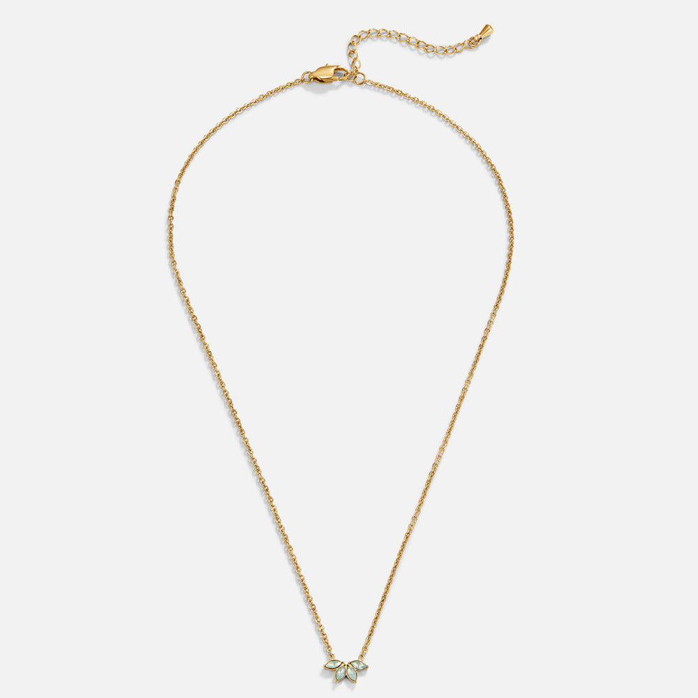 Halskette mit gravierten Wildblumen Gold