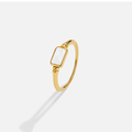 Gold Moonlight Pearl Shell Ring