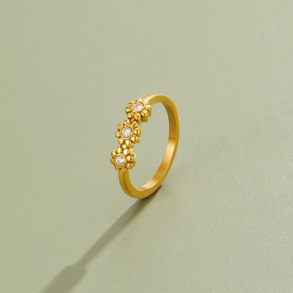 Gänseblümchen-Infinity-Ring Gold
