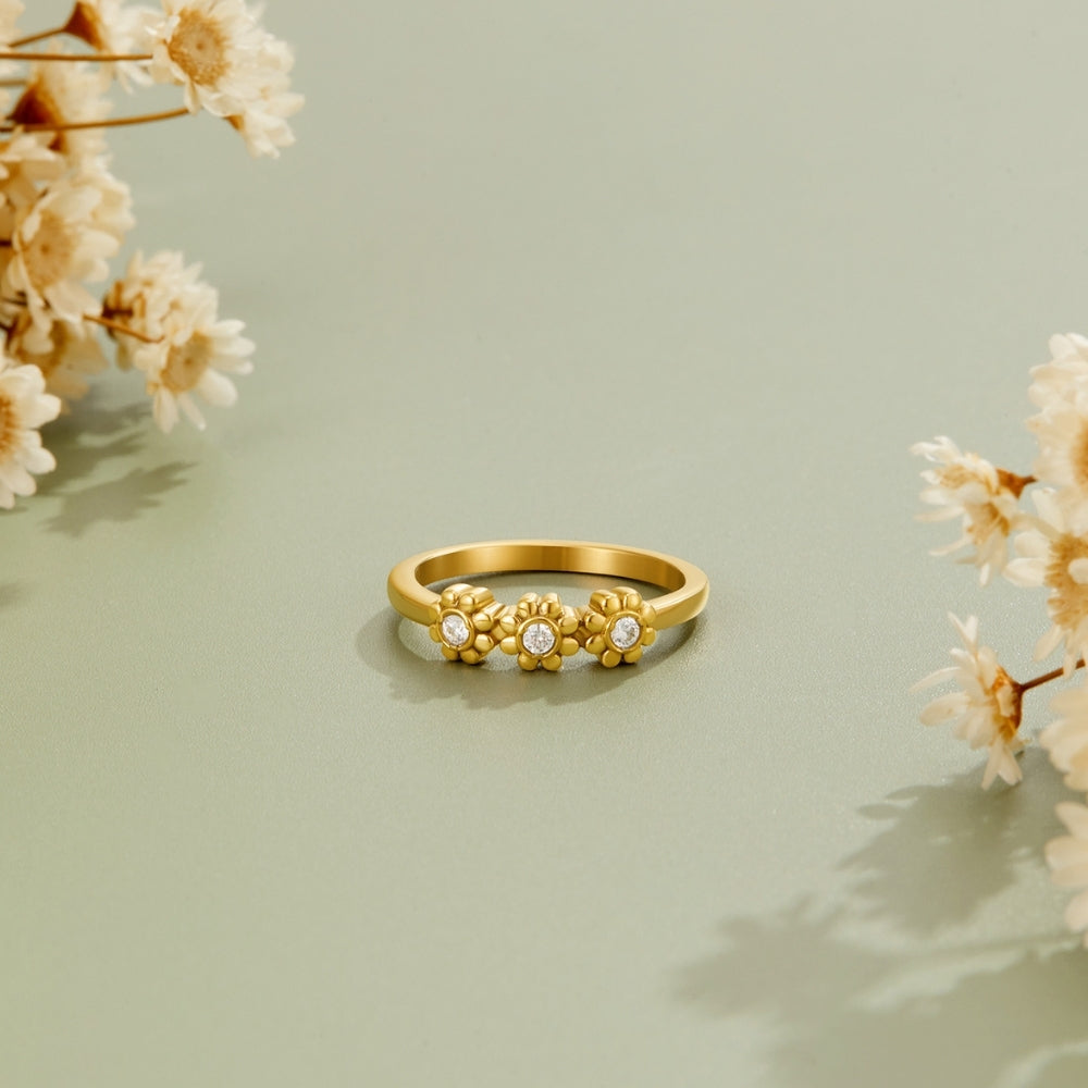Gänseblümchen-Infinity-Ring Gold