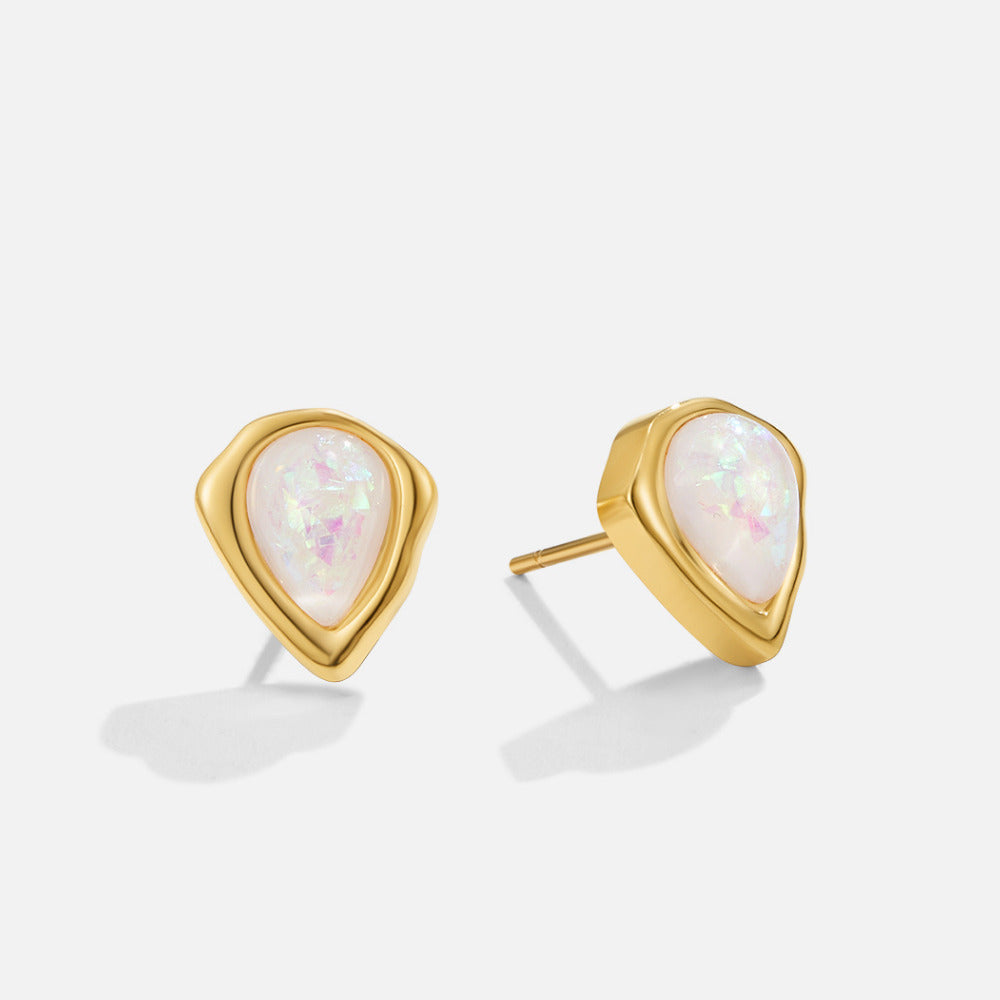 Lily Opal Stud Earrings - Beautiful Earth Boutique
