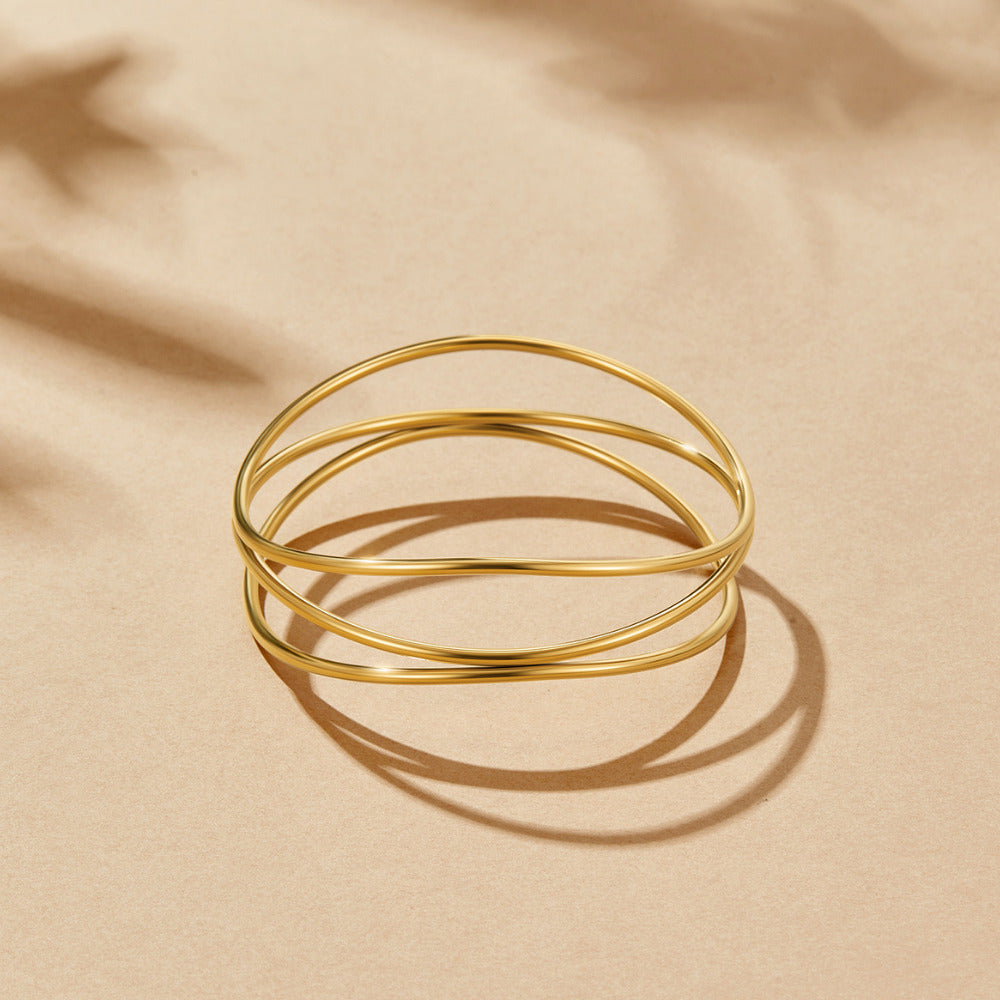 Sabrina Gold Layered Bangle - Beautiful Earth Boutique