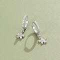 Silver Crystal Petal Drop Earrings