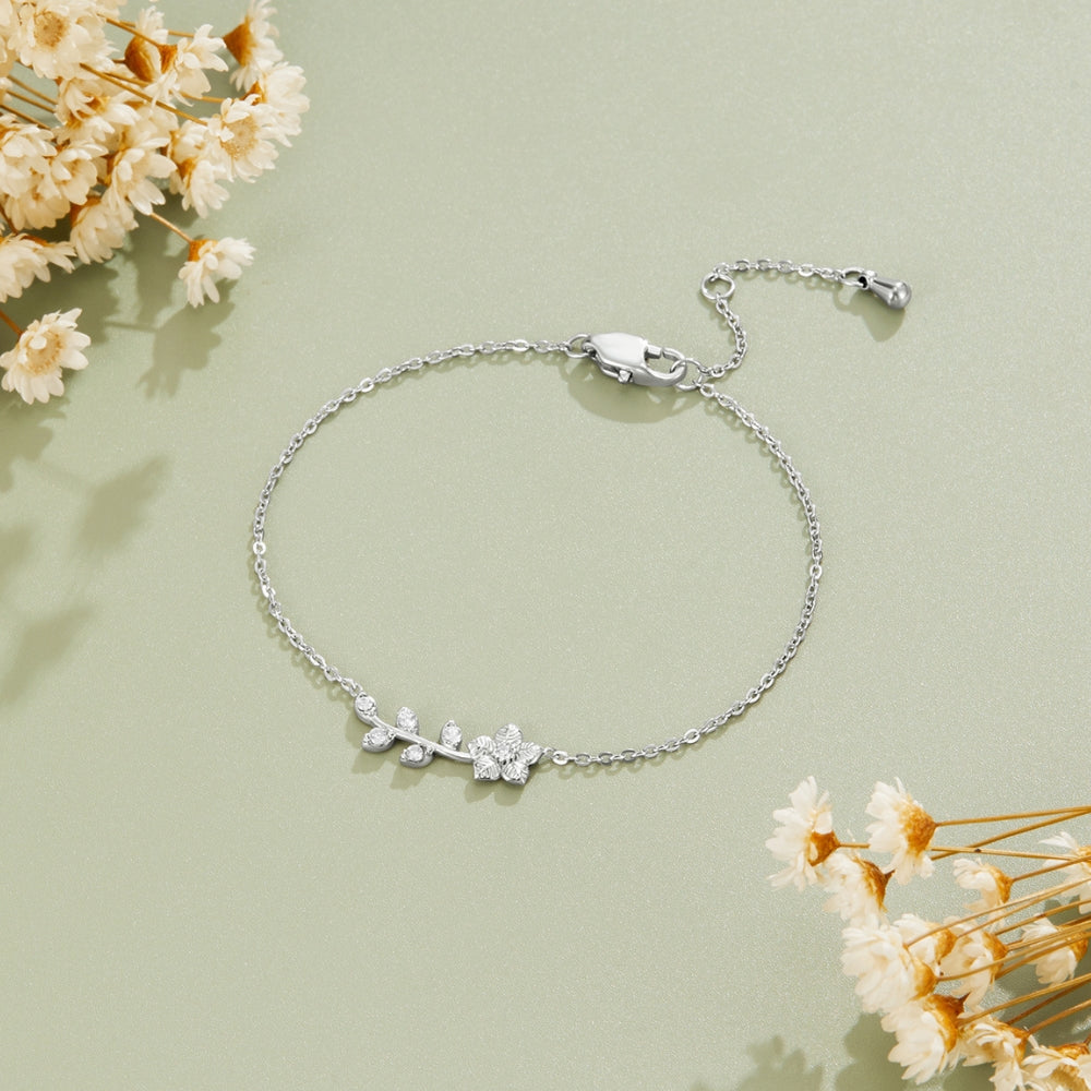 Silver Crystal Vine Bracelet