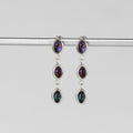 Silver Iridescent Pearl Drop Earrings