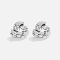 Silver Maxi Twist Stud Earrings