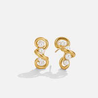 Tara Gold Entwined Pearl Earrings