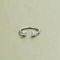 Twin Petal Silver Ring