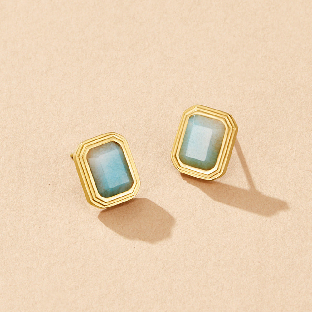Vana Gold Vintage Stone Earrings