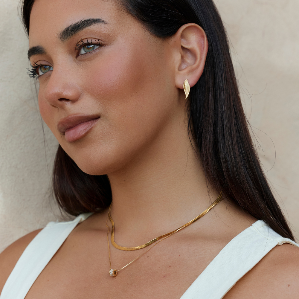 Vintage Monet Gold Leaf Earrings