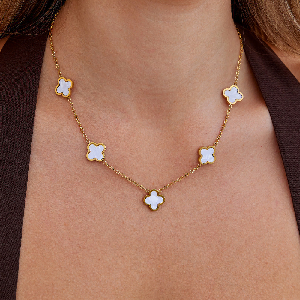 White Clover Cluster Necklace - Beautiful Earth Boutique