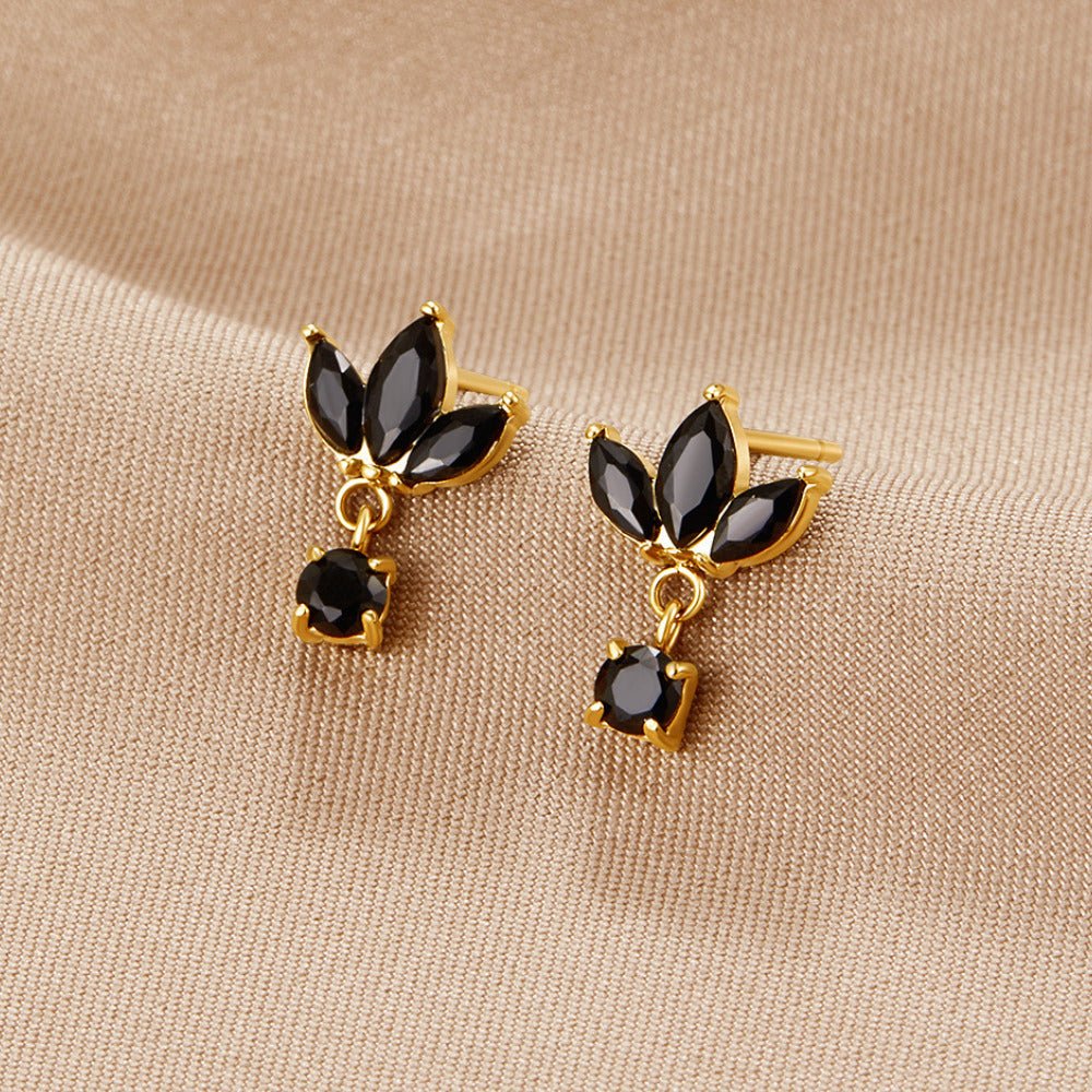 Amara Black Crystal Bloom Earrings - Beautiful Earth Boutique