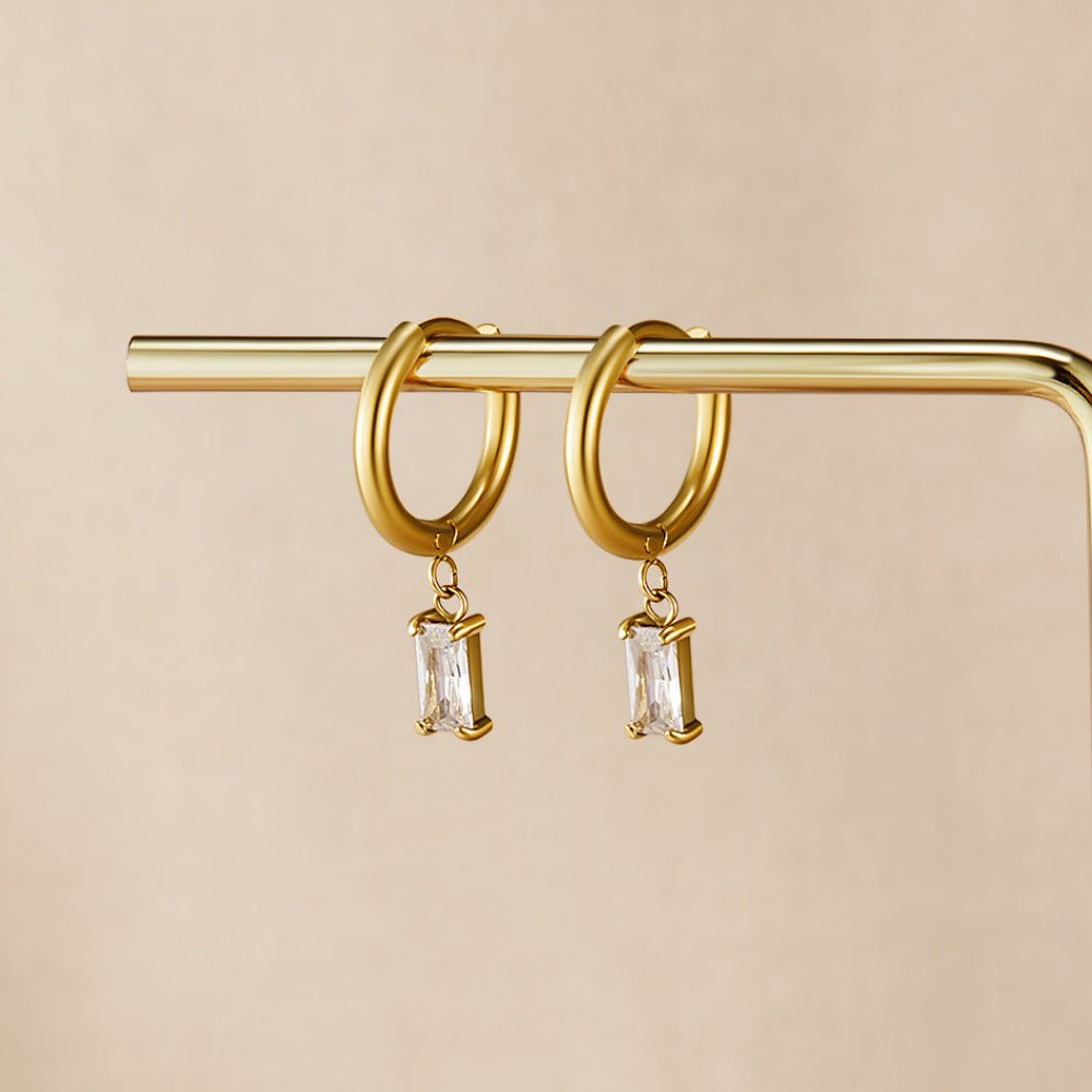 Avery White Crystal Drop Earrings - Beautiful Earth Boutique