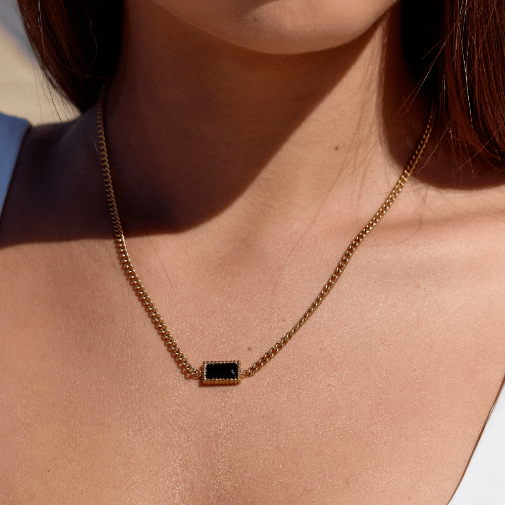 Black Onyx Pendant Necklace - Beautiful Earth Boutique