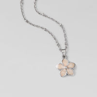 Blush Pink Sakura Bloom Silver Necklace - Beautiful Earth Boutique