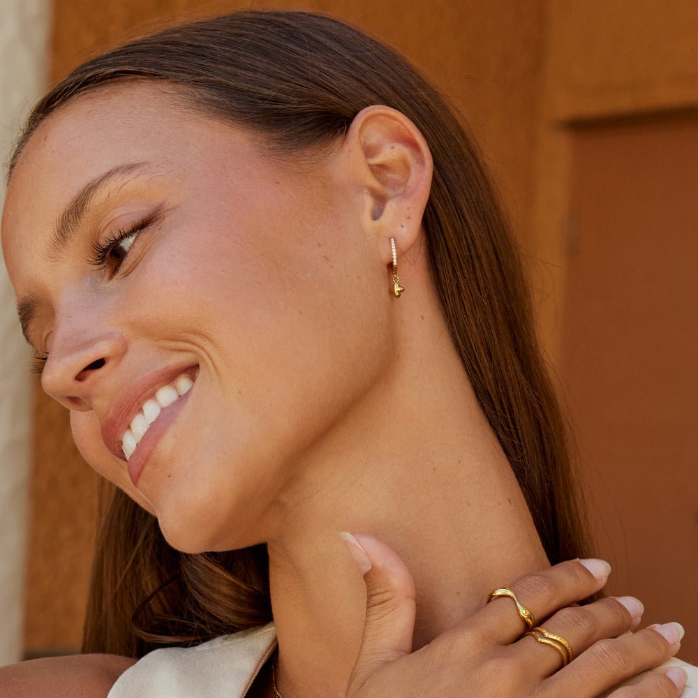 Bubble Petal Drop Hoop Earrings - Beautiful Earth Boutique