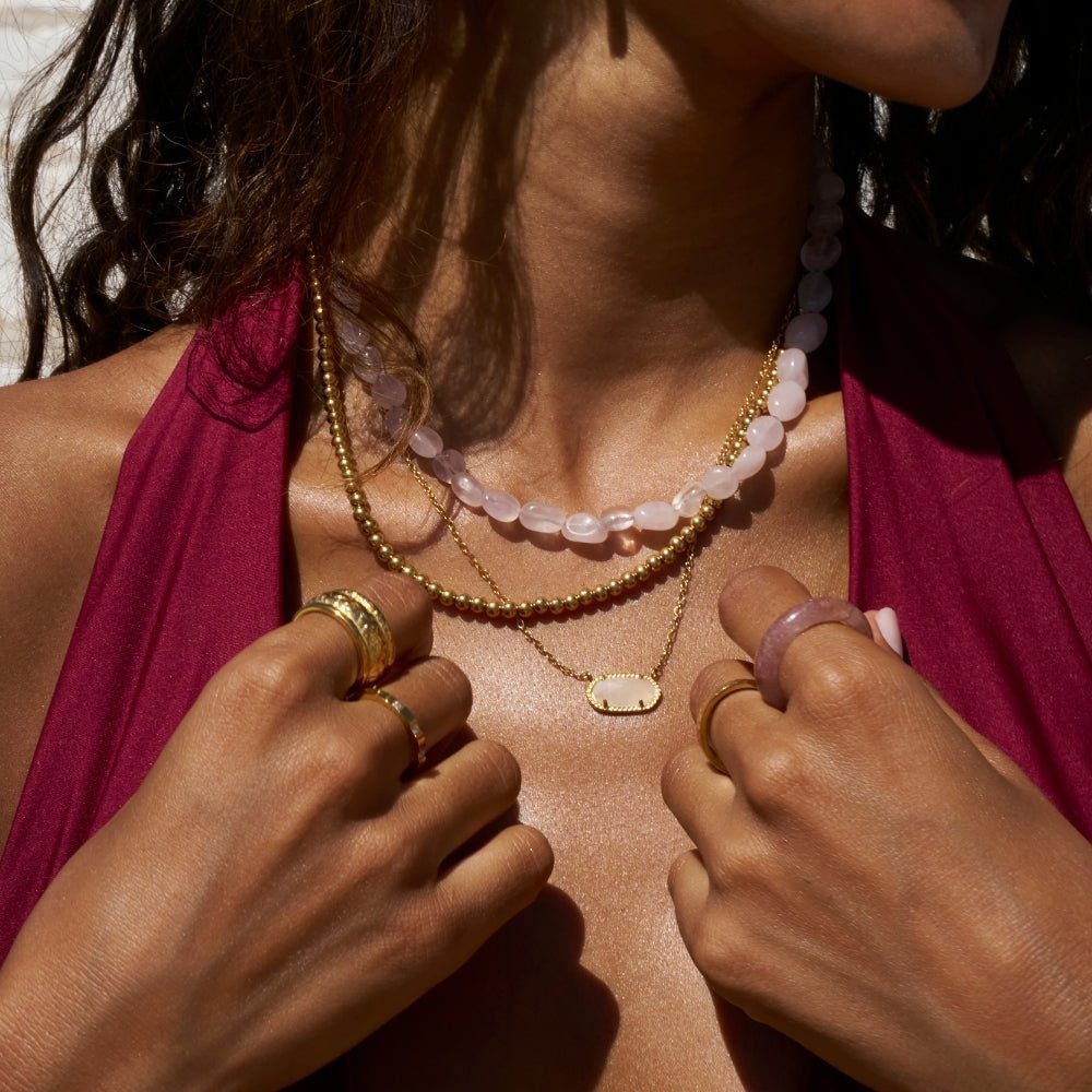 Coral Blush Stone Necklace - Beautiful Earth Boutique