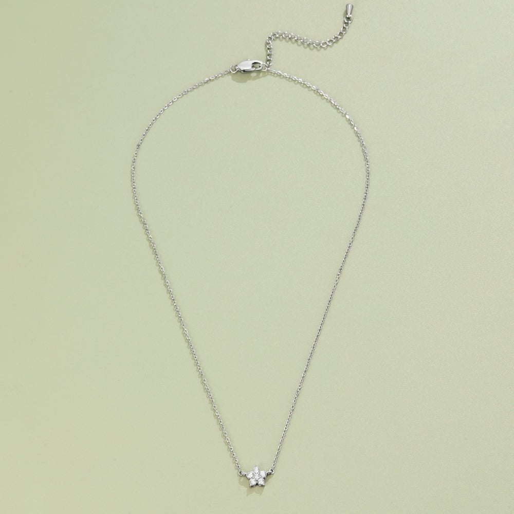 Elara Crystal Bloom Silver Necklace - Beautiful Earth Boutique