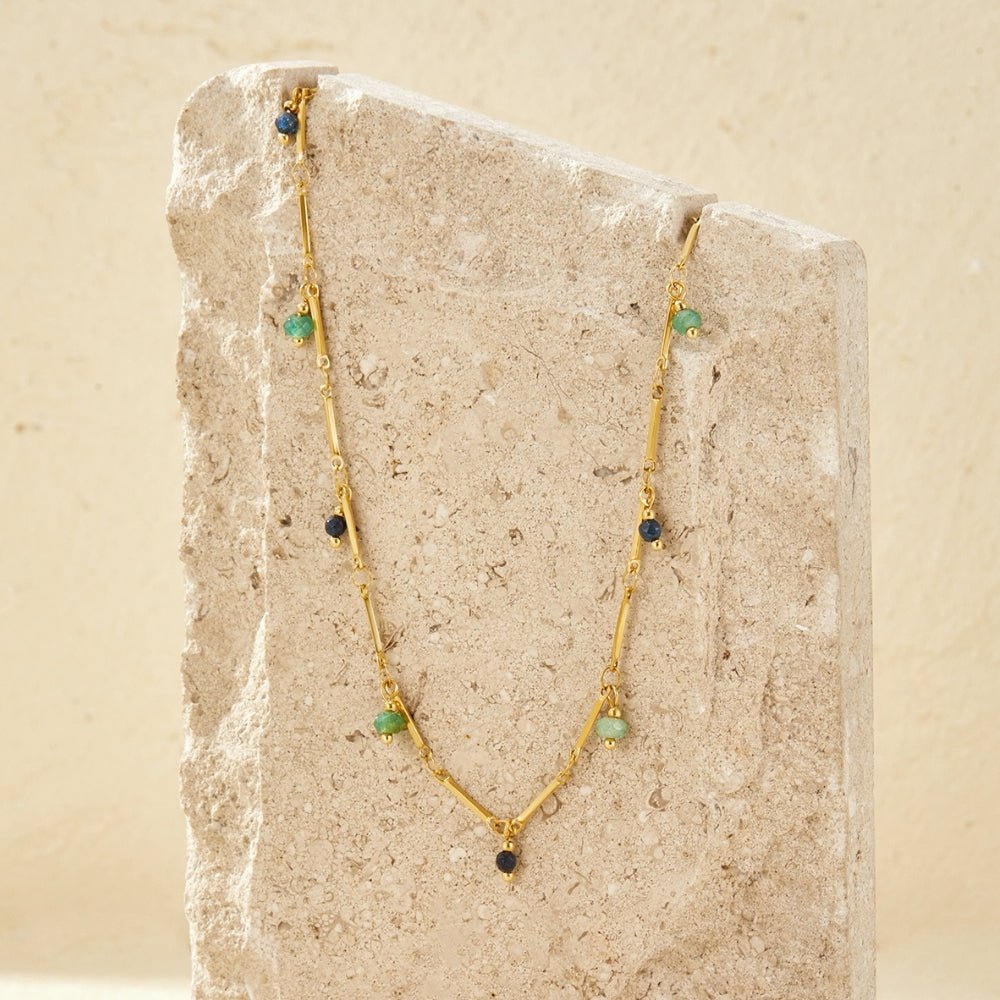 Elara Stone Droplet Necklace - Beautiful Earth Boutique