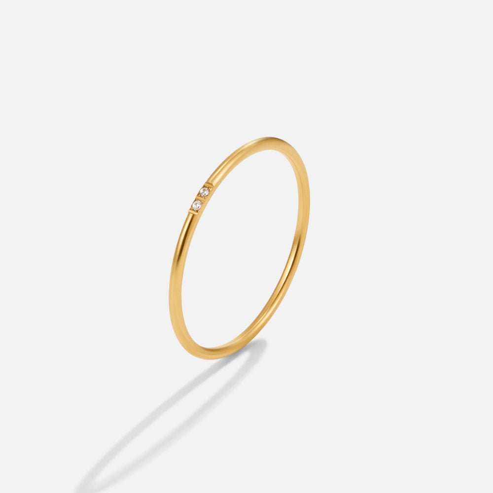 Eula Gold & Crystal Band Ring - Beautiful Earth Boutique