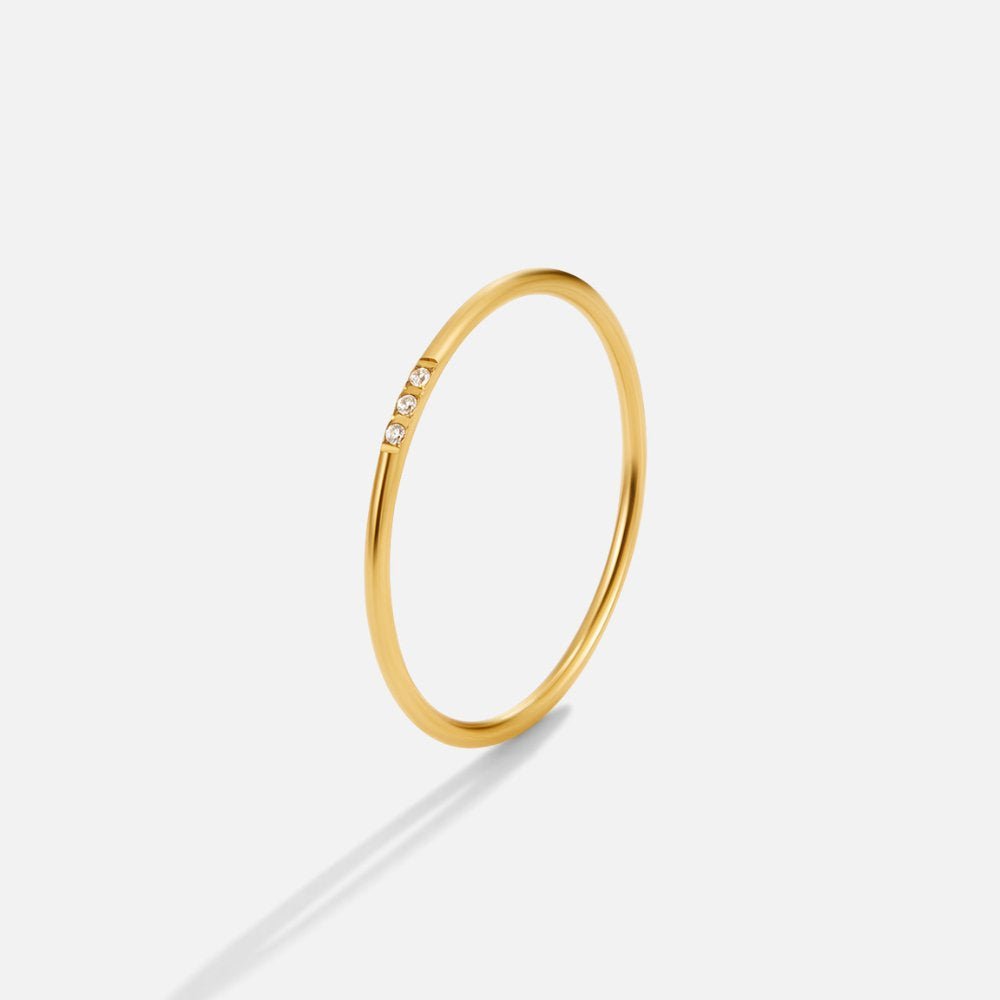Eula Gold & Crystal Band Ring - Beautiful Earth Boutique