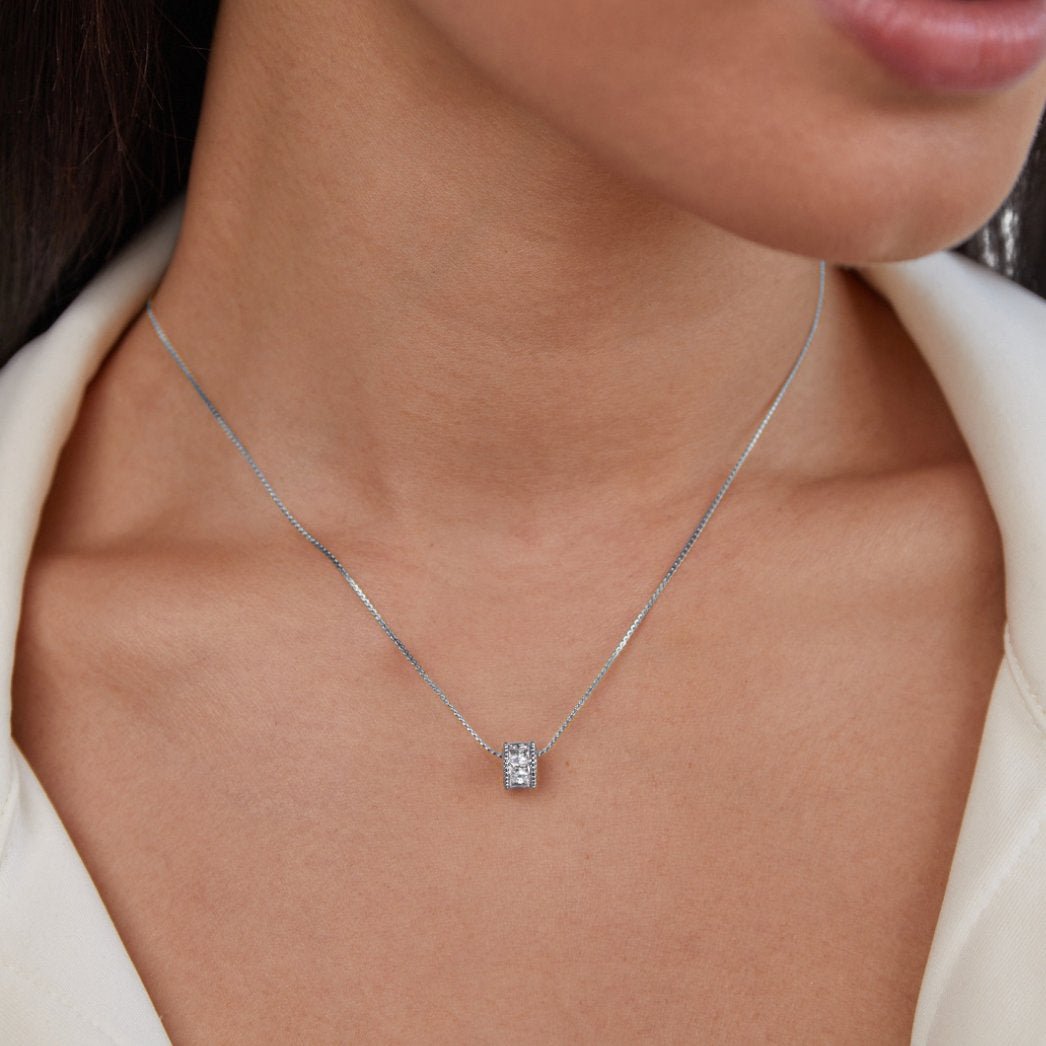 Gigi Crystal Silver Necklace - Beautiful Earth Boutique