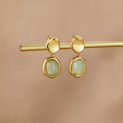 Gold Aquamarine Drop Earrings - Beautiful Earth Boutique