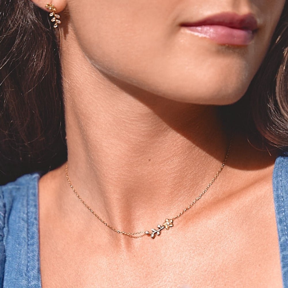 Golden Crystal Vine Necklace - Beautiful Earth Boutique