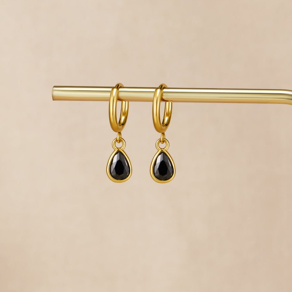 Golden Midnight Teardrop Earrings - Beautiful Earth Boutique