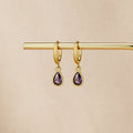 Golden Purple Teardrop Earrings - Beautiful Earth Boutique