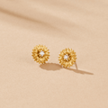 Golden Sunflower Stud Earrings - Beautiful Earth Boutique