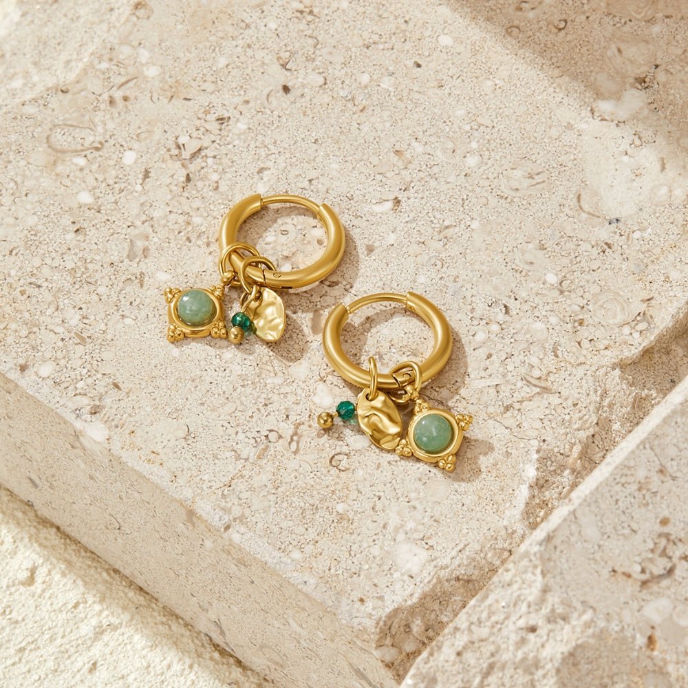 Green Aventurine Charm Earrings - Beautiful Earth Boutique