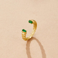 Green Emerald Cuff Ring - Beautiful Earth Boutique