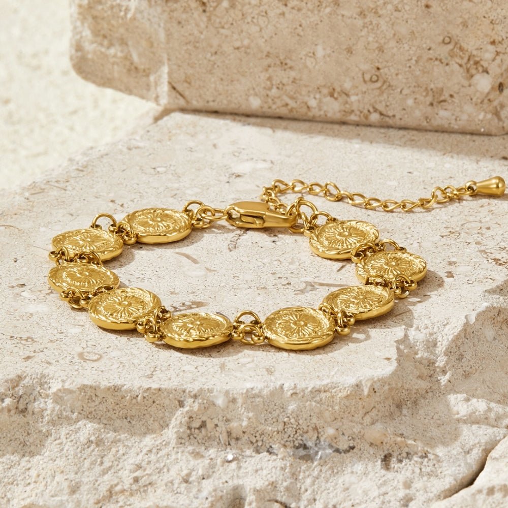 Lara Gold Medallion Bracelet - Beautiful Earth Boutique