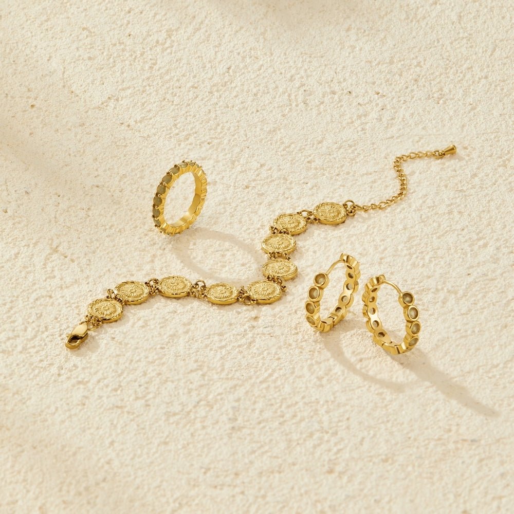 Lara Gold Medallion Bracelet - Beautiful Earth Boutique
