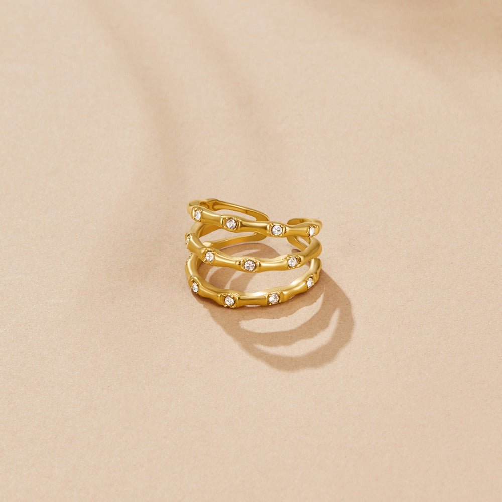 Layered Golden Bamboo Ring - Beautiful Earth Boutique